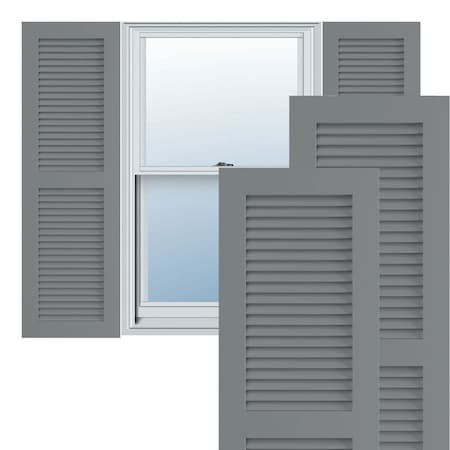 True Fit PVC Two Equal Louver Shutters, Ocean Swell, 12W X 49H